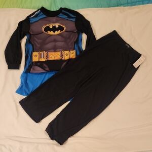 Batman Muscle Chest Kids Pajama Set With Cape